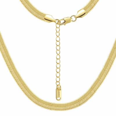 Damen Kette vergoldet Gold 24 Karat Schlangenkette 7 mm Wasserfest K6060DL