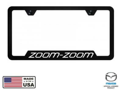 Mazda Zoom-Zoom Black Stainless Steel 50 States License Plate Frame