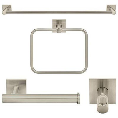 Nuk3y Senna Modern Square 4 Piece Bathroom Hardware Towel bar Accessory Set 2...