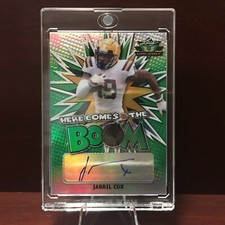 Jabril Cox AUTO 2021 Leaf VALIANT Here Comes Boom Green 44 of 99 HCB JC1 Cowboys