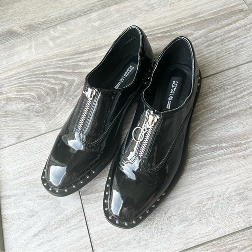 Design Lab Lord & Taylor Remie Patent Faux Leather Studded Oxford Loafer 6.5