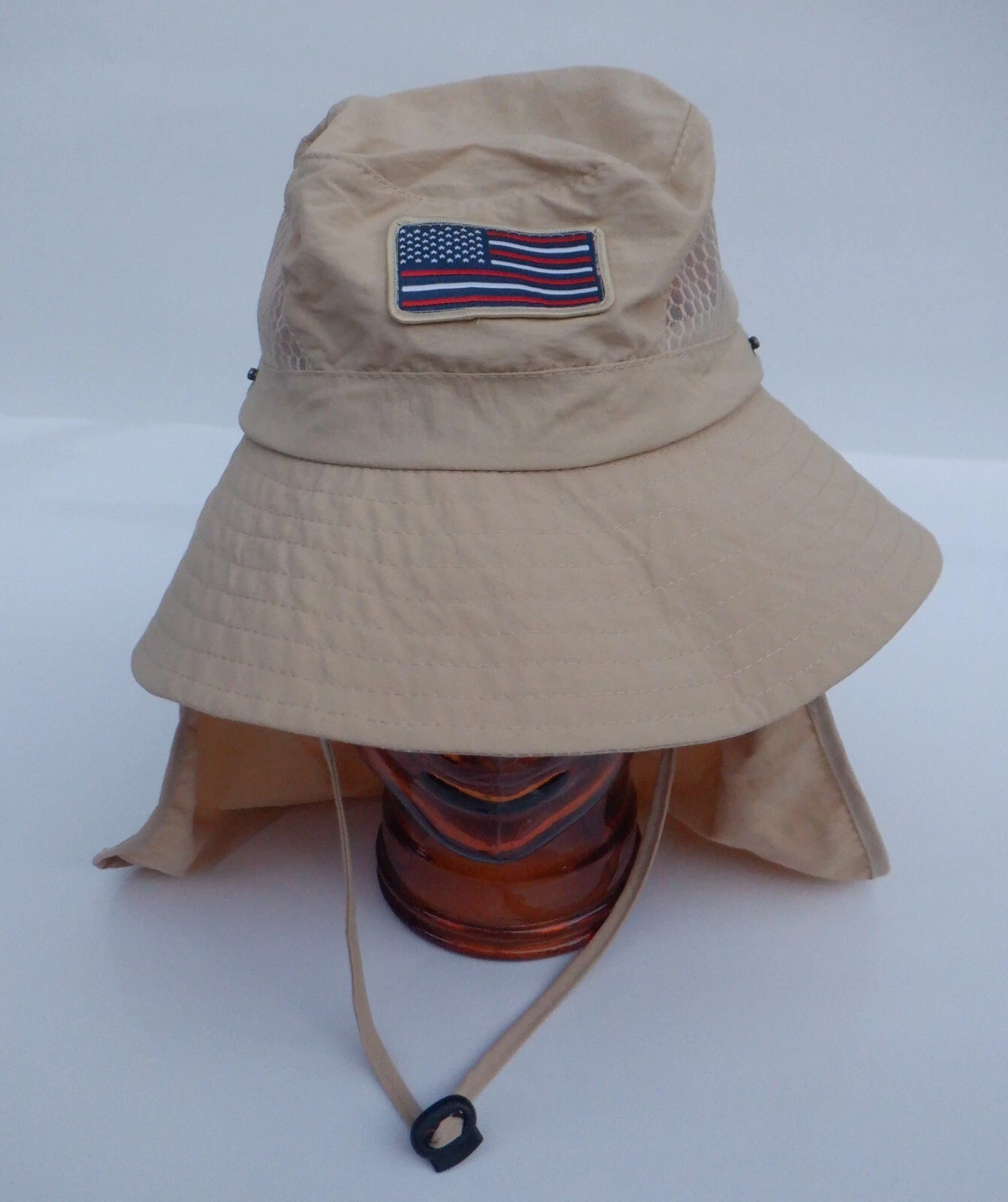 San Diego Hat Company Americana Boonie Hat Sun Cream Neck Flap UPF 50 - One Size