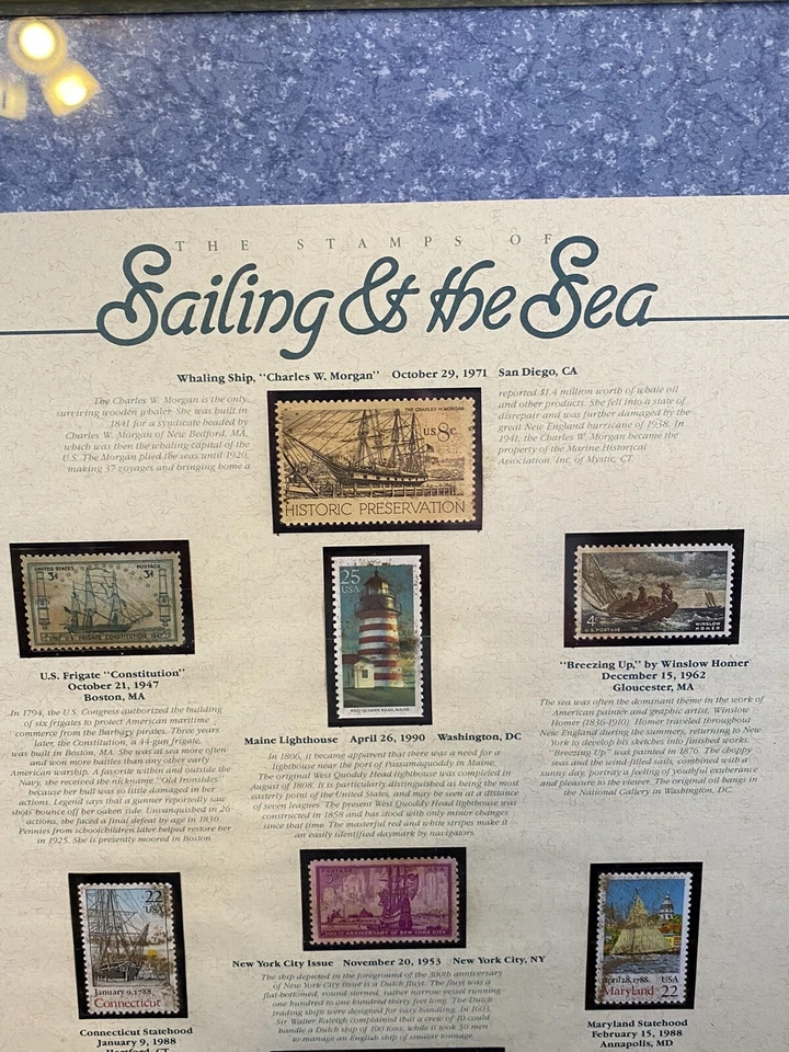1991 TEXAS STAMPS THE STAMPS OF SAILING & THE SEA /3500 17 x 13" 1947-88 - Image 2 of 4