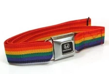 HONDA Adjustable RAINBOW Seatbelt BELT Buckle Belt Licensed (24”-38”)