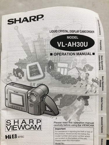 Sharp Hi 8 VL-AH30U Viewcam Camcorder Bundle Tested Working Remote Control - Picture 13 of 16