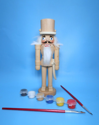 Nussknacker Nutcracker naturbelassen 18cm zum selber bemalen + Pinsel und Farben