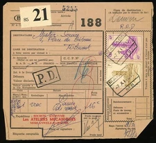 Belgium Railway Parcel Post #Q343 #Q357 Package Label 1960 Manage Europe