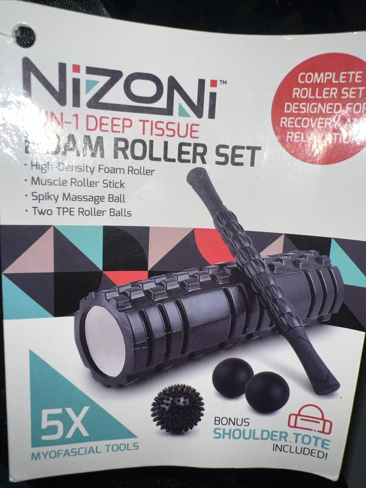 Nizoni 5-in-1 Deep Tissue Foam Roller Set w/ Shoulder Tote Bag Brand New w/ Tags
Opens in a new wind