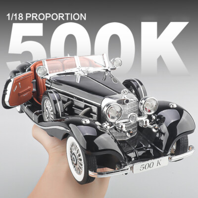 1:18 Diecast Vehicle for Mercedes Benz 500K Model Car Toy Sound