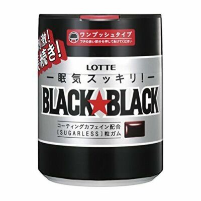 LOTTE BLACK BLACK GUM STRONG MINT SLEEPINESS CHEWING CAFFEINE