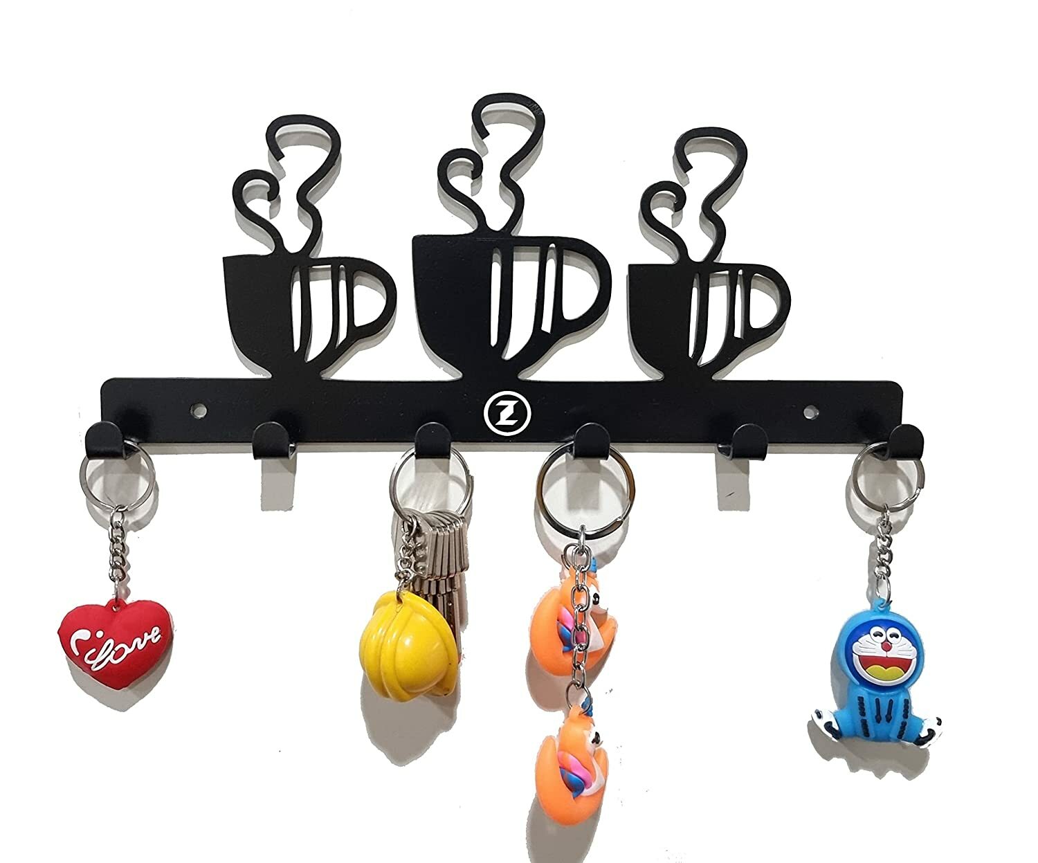 Coffee Cup Metal Key Holder Key Rack Wall Mounted Cloth Hanger Key