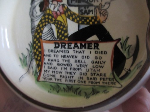Vintage CARLTON Ware UTAH Dreamer IN MEMORY OF SAM Double Cigarette ASHTRAY - Picture 4 of 8