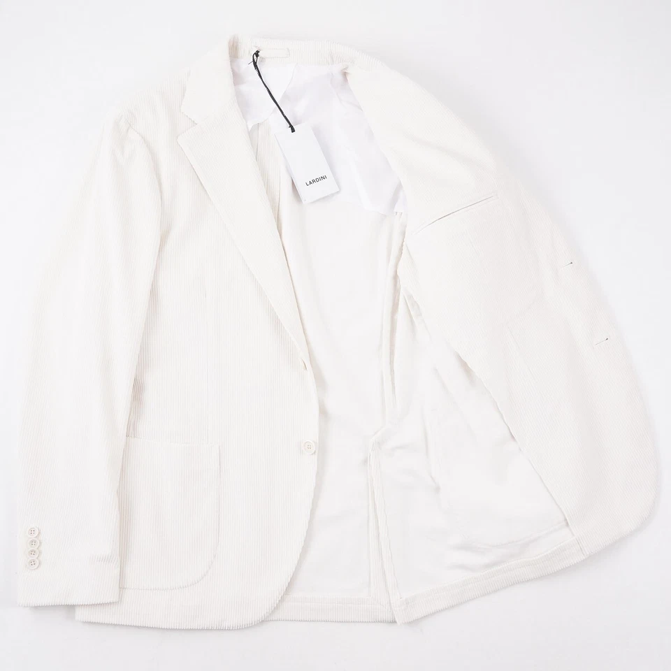 Traje Lardini de algodón de pana crema de construcción suave 40R (UE 50) NUEVO CON ETIQUETAS Foto 3 de 4