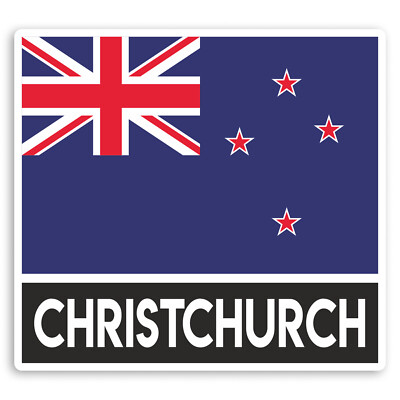 2 x 10cm Christchurch New Zealand Flag Vinyl Stickers - Luggage Sticker ...