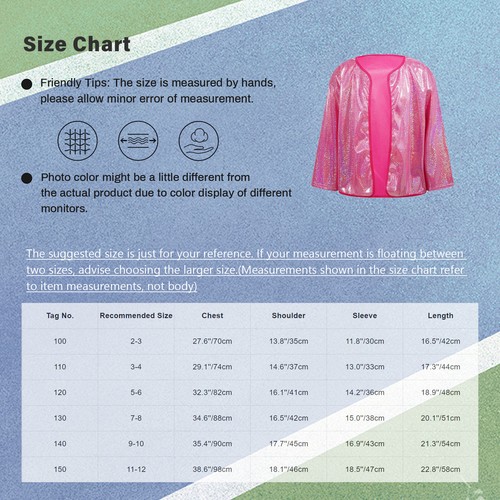 Kids Girls Outerwear Dance Shrug Soft Cardigan Stage Performance Shirts Party - Picture 63 of 90