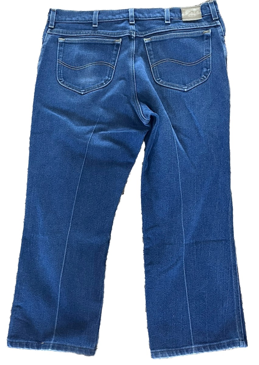 Vintage Lee Riders Blue Denim Jeans Men's Med Wash Straight Leg