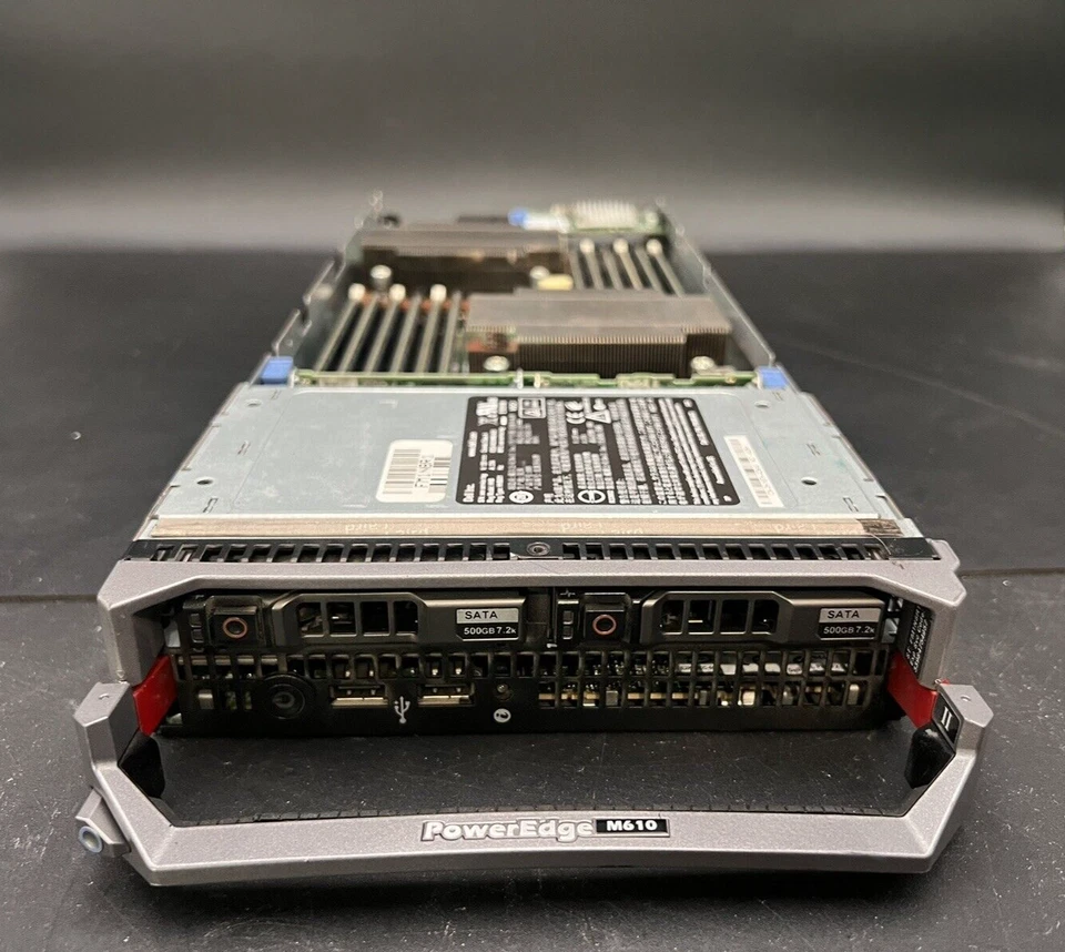 Dell PowerEdge M610 Blade Server | 2 x Xeon E5645 | 8x12GB RAM | 2 x 500 GB HDD - Image 2 of 4