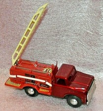 VINTAGE METAL KING TIN FRICTION FIRE ENGINE MF163 MADE IN CHINA 1970 NEW