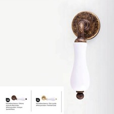 Maniglia finestra serie ENNA ottone e porcellana bianca stile classico