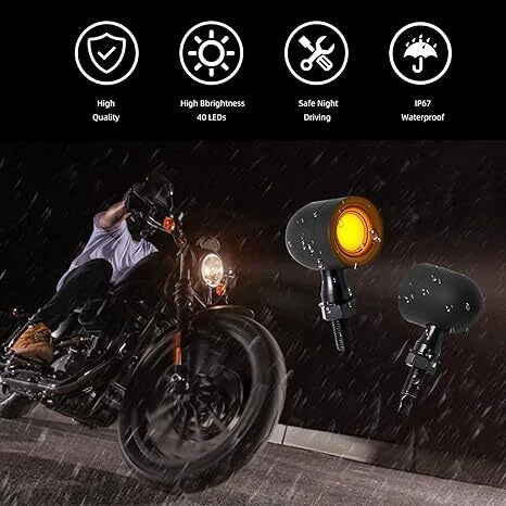 4 señales de giro LED DRL indicadores intermitentes de freno para Kawasaki Vulcan S 650 900 Foto 4 de 4