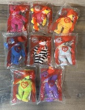 2004 TY MCDONALD'S BEANIE BABY HAPPY MEAL Bears. Lot of 8 - 25th Ann. -Sealed