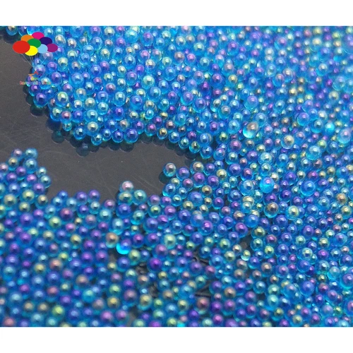 New 100000pcs Glass Dark lake blue bright Micro Beads No Hole 0.6-0.8mm Nail Art