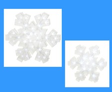 LED Lighted SNOWFLAKE set 9" and 16" Operates on Batteries Christmas NEW