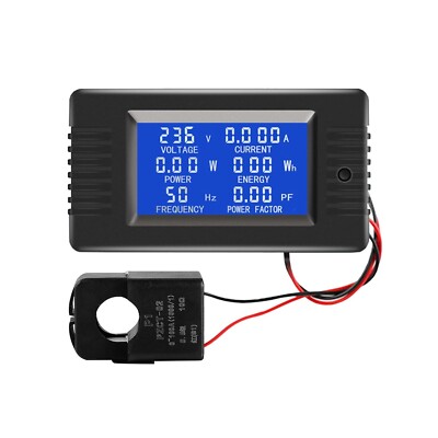 AC80-260V Current Voltage Power Energy Panel Meter LCD Digital Display Ammeter