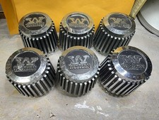 6 Vintage Western Cyclone Turbine Wheel Ribbed Center Caps