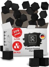 Hookah Charcoal Coals Coconut White Value Pack Size With 84 25mm Cubes