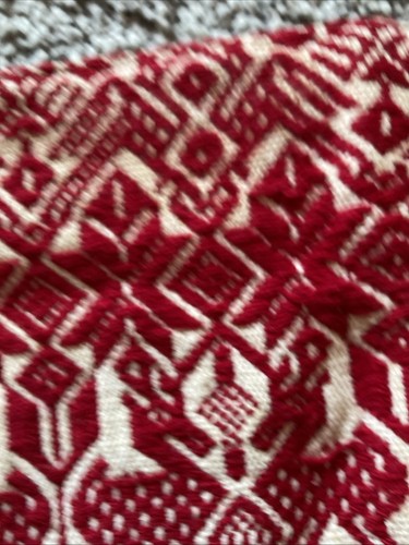 Embroidered Clutch Zippered Purse Red And Ivory Small 5.5 X 8 - Picture 8 of 11
