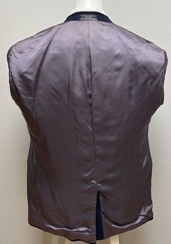 Haspel Blazer Jacket Mens 46 L Navy 100% Silk - Picture 6 of 15
