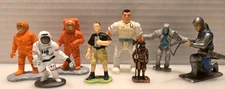 8 Vintage Figures  Safan Astronauts, NASA Astronaut, 1 Spectator EMS Knights
