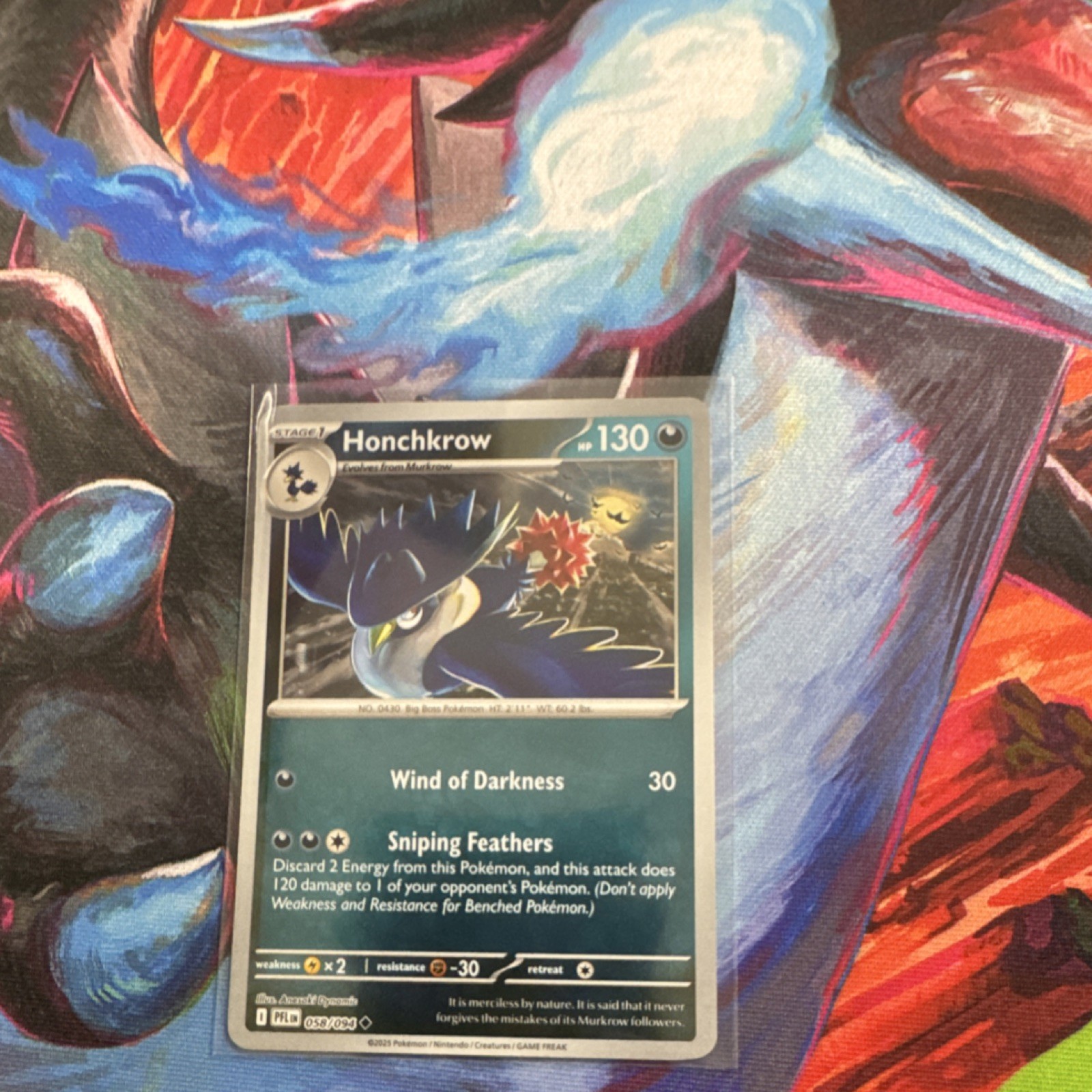 Pokémon Honchkrow 058/094 Me02: Phantasmal Flames Reverse Holo Uncommon 130HP