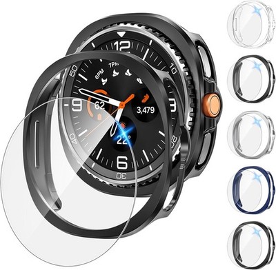 Tensea [5+5Pack Galaxy Watch 8 Classic-46mm, Clear/Black/Black/Silver/Blue 
