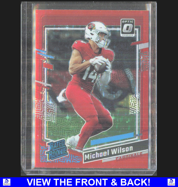 Michael Wilson 2023 Donruss Optic Red Stars SP Color Match Arizona Cardinals 204
