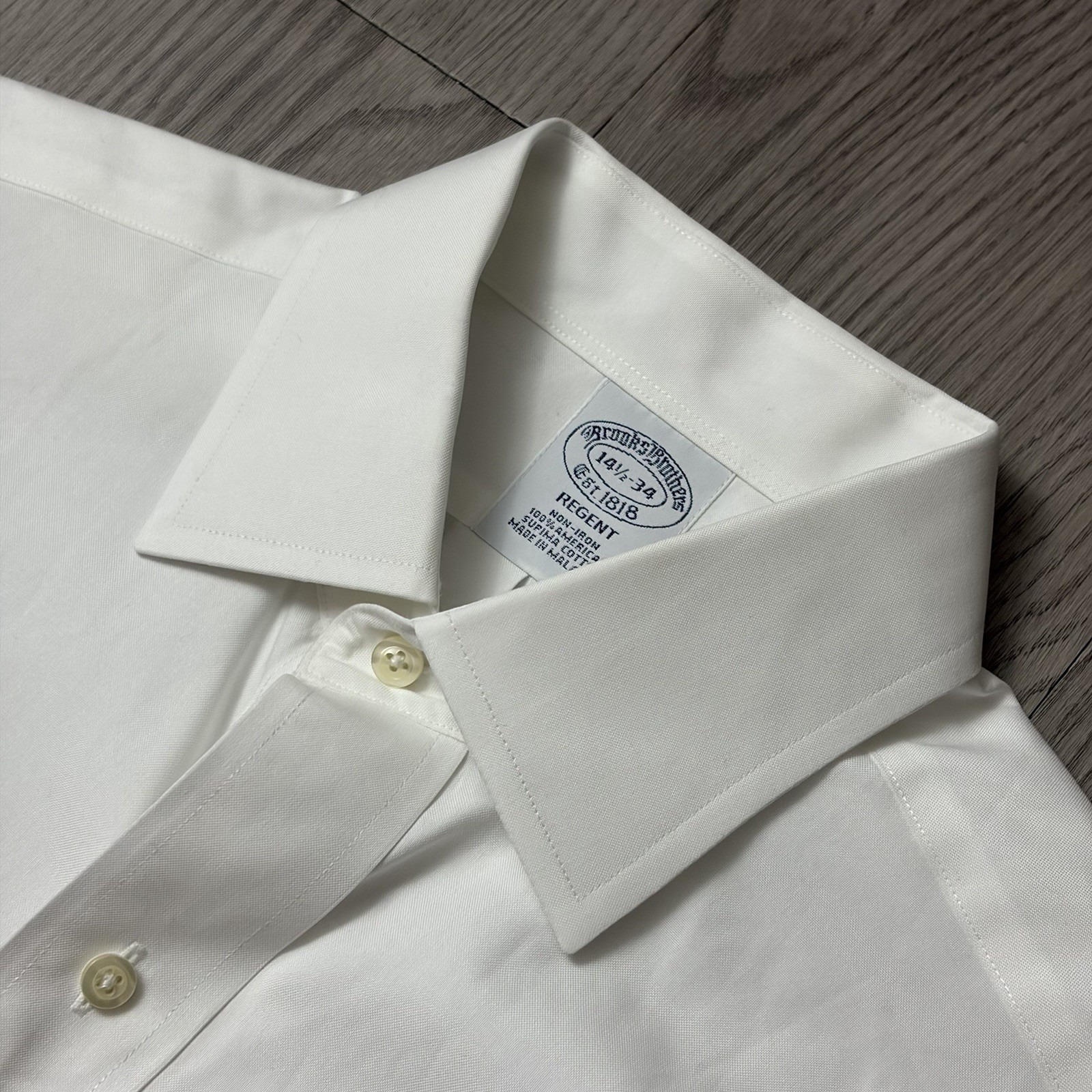 Brooks Brothers Regent Fit White Dress Shirt 14.5-34