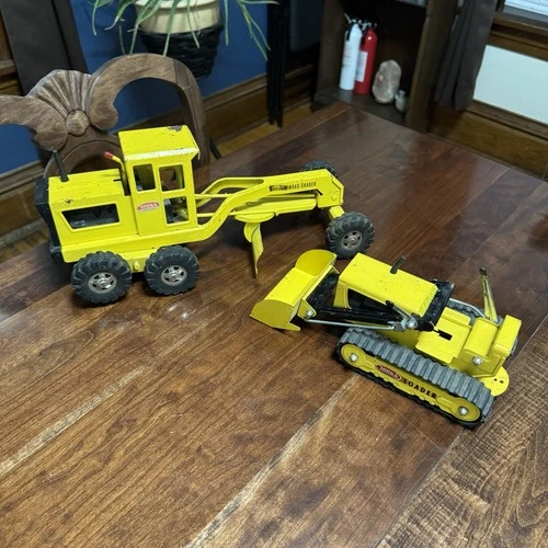 Vintage TONKA Steel Road Grader/ Steel Loader Combo- Great Shape!