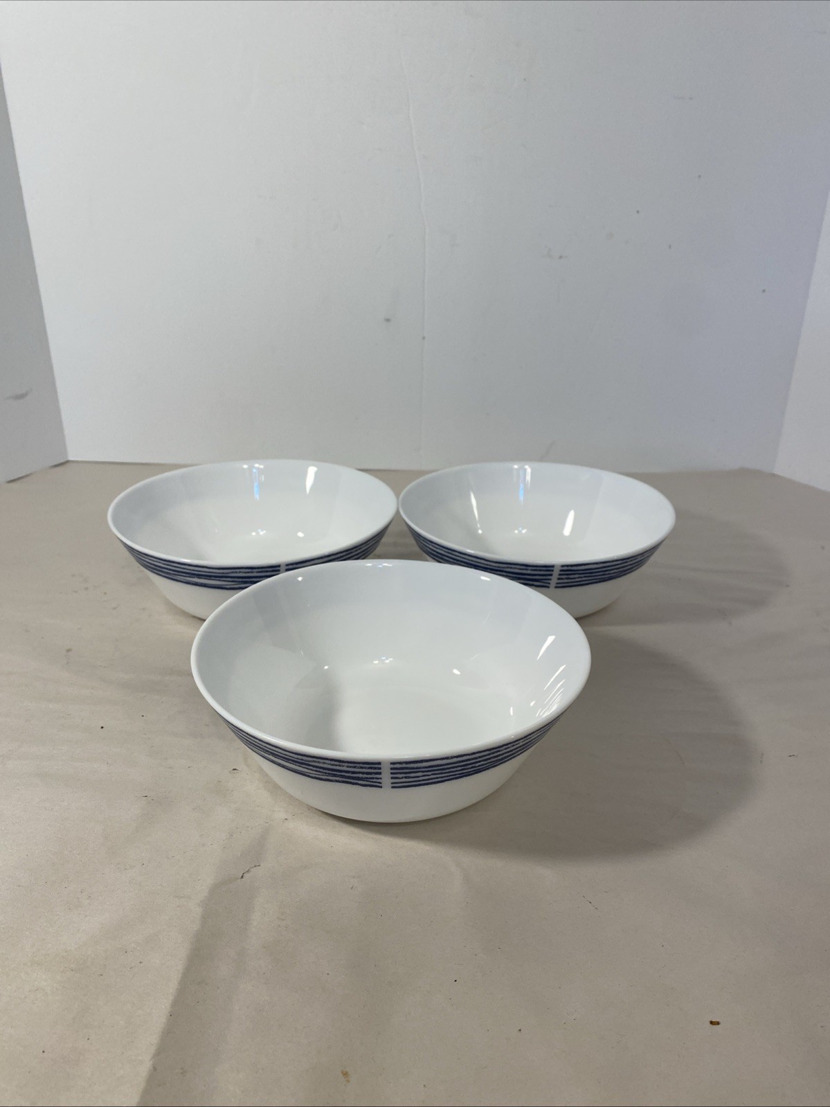 Corelle Everyday Blue Geometrica 6-inch Soup and Cereal Bowls Set of 3