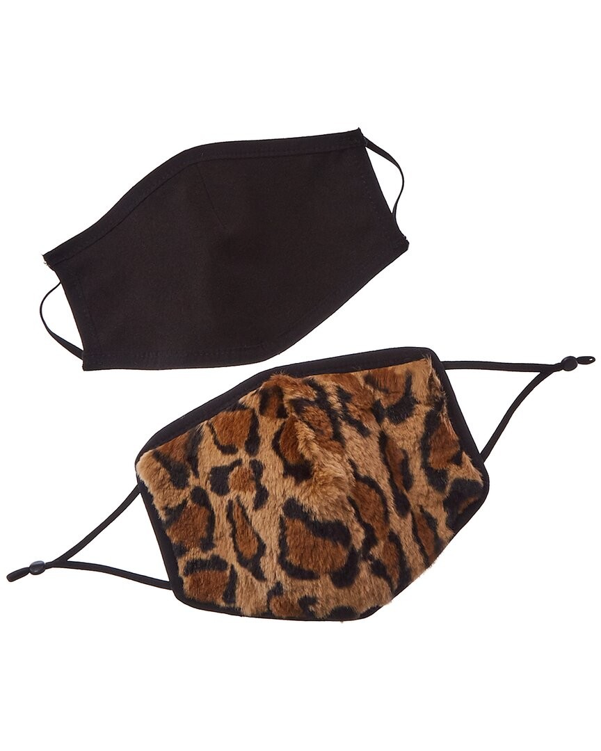 Adrienne Landau 2Pc Face Warmer - Cloth Face Mask Set Women's Brown
