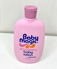 VTG Baby Magic Baby Lotion 9 oz Bottle Mennen  80s FULL Hypoallergenic Original