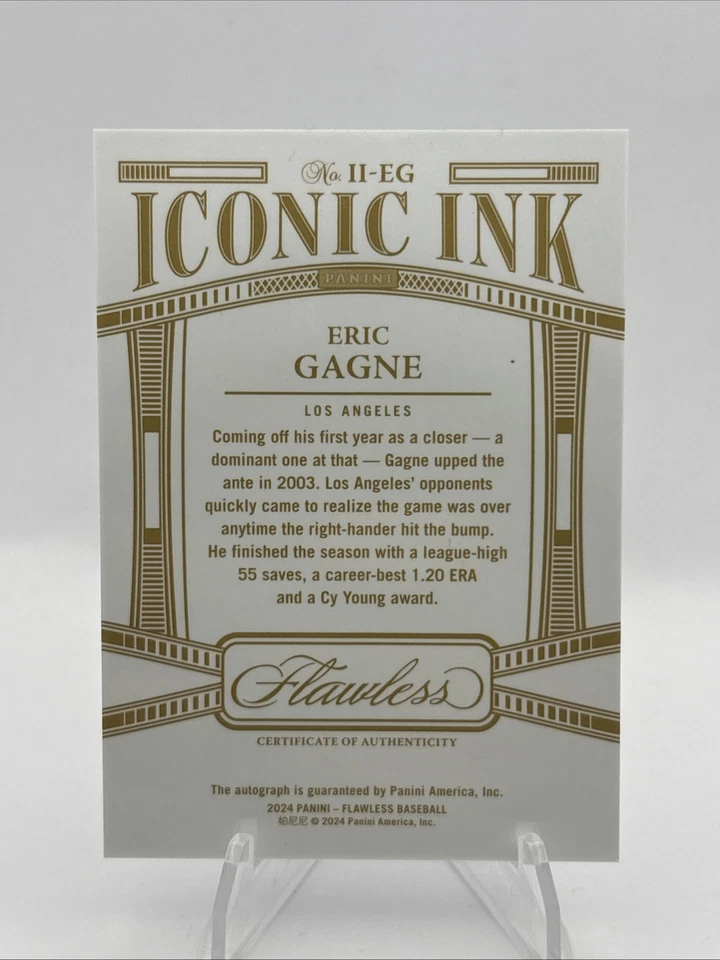 2024 Panini Flawless II-EG Eric Gagne tinta icónica automática/15 Los Angeles Dodgers-C Foto 2 de 2