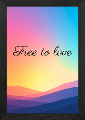 Free to Love Farbverlauf Landschaft gerahmtes Wandbild Poster Leinwanddruck Bild