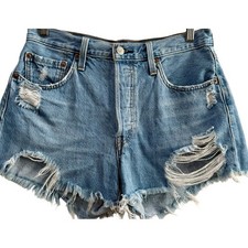 Levi's 501 90's Vintage Cutoff Denim Jean Shorts Button Fly Y2K High Rise