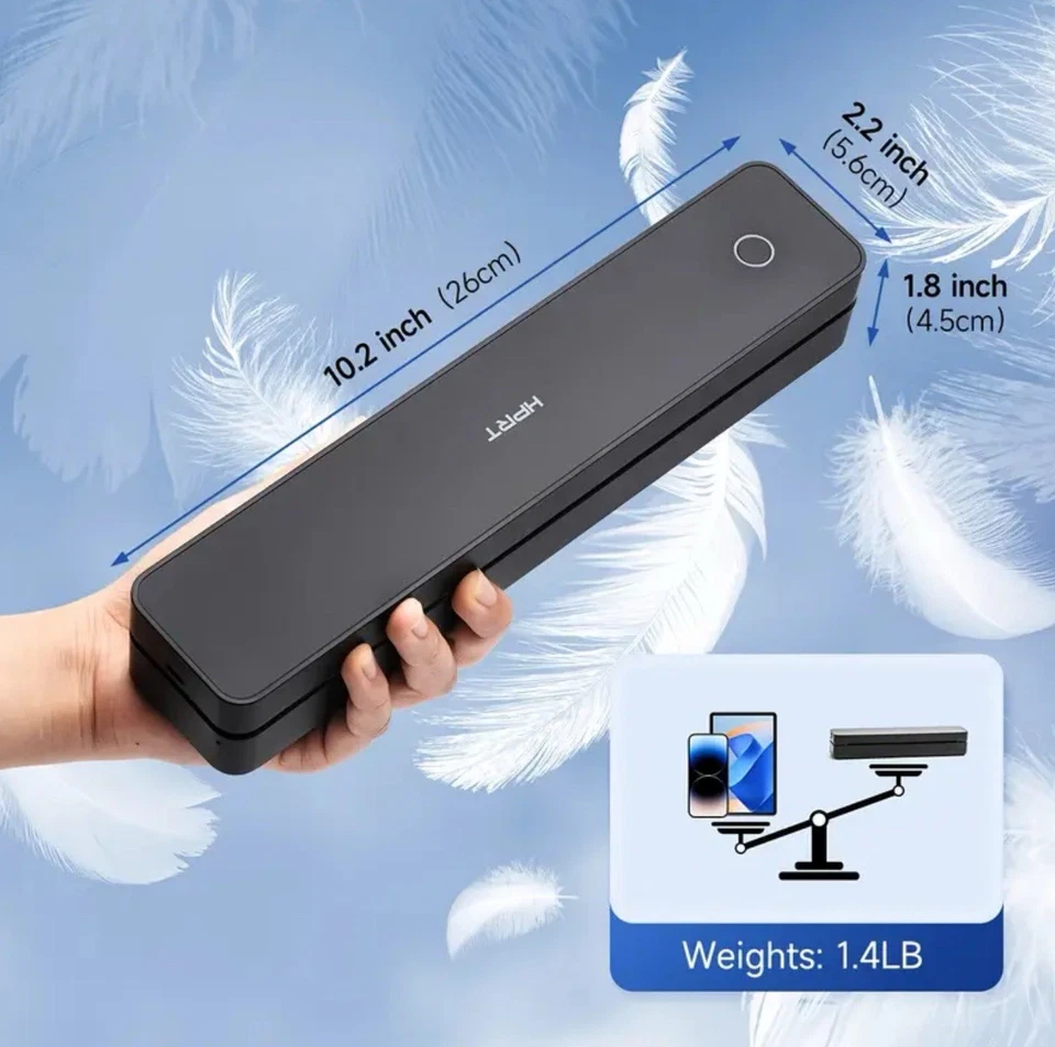 Portable Wireless Printers Bluetooth Inkless Thermal Printer for Travel Office - Image 3 of 4