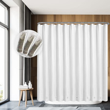 Clawfoot Tub Shower Curtain 180 W x 70 H with 12 Magnets  36 Hooks - White