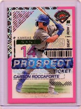 2024 Panini Prospect Edition #182 Carson Roccaforte Pink Velocity Holo #/79