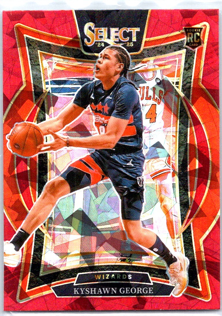 2024-25 Panini Select #85 Kyshawn George Red Cracked Ice Prizm