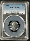 1943  1C  Lincoln Wheat One Cent  PCGS MS65  58321979