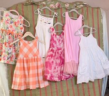 Girls Dress Lot Size 5 6 Boutique Spring Summer Floral Pink Cotton Easter Outfit